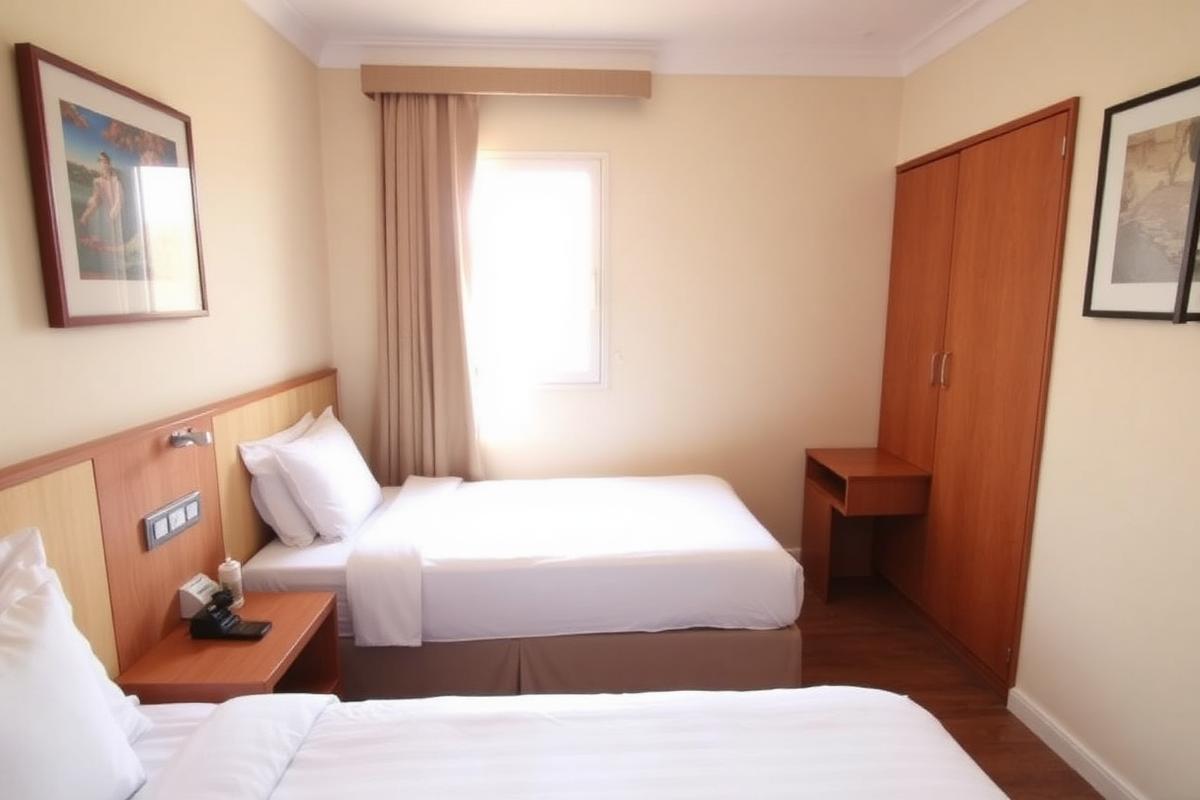 Clean 3 star twin hotel room near the Haram