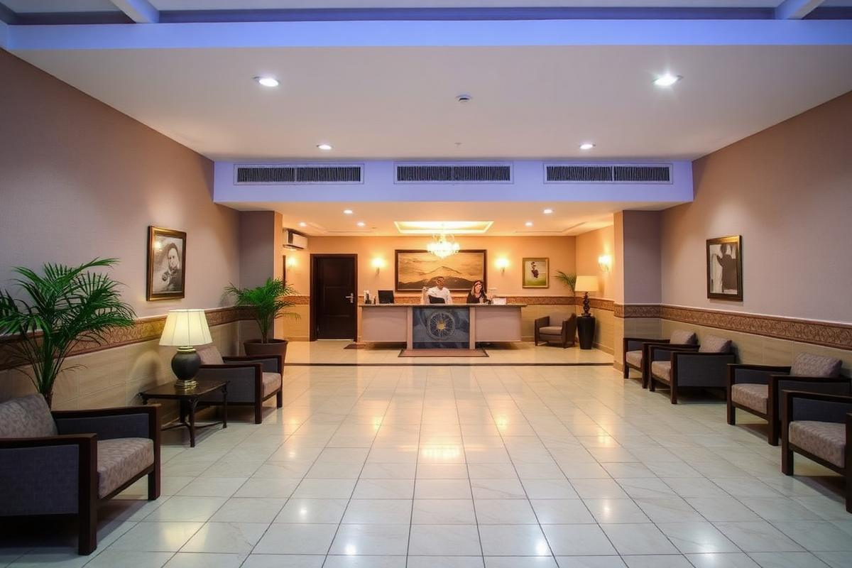 3 star hotel reception and lobby seating